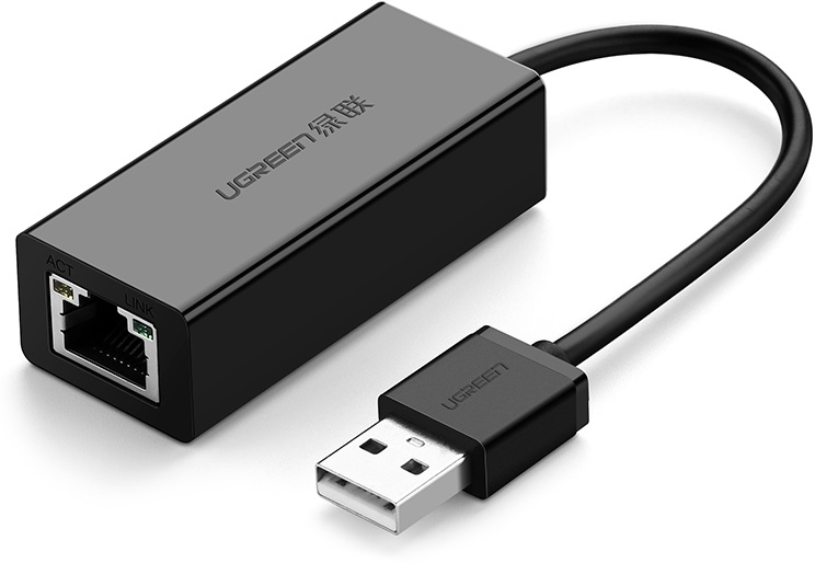 

Адаптер UGREEN 20254 USB 2.0 10/100Mbps Ethernet, черный, 20254